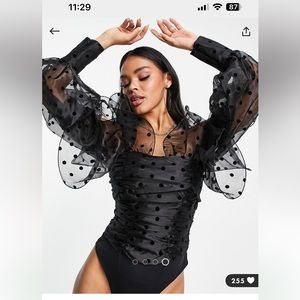 ASOS LUXE wire Bardot body suit